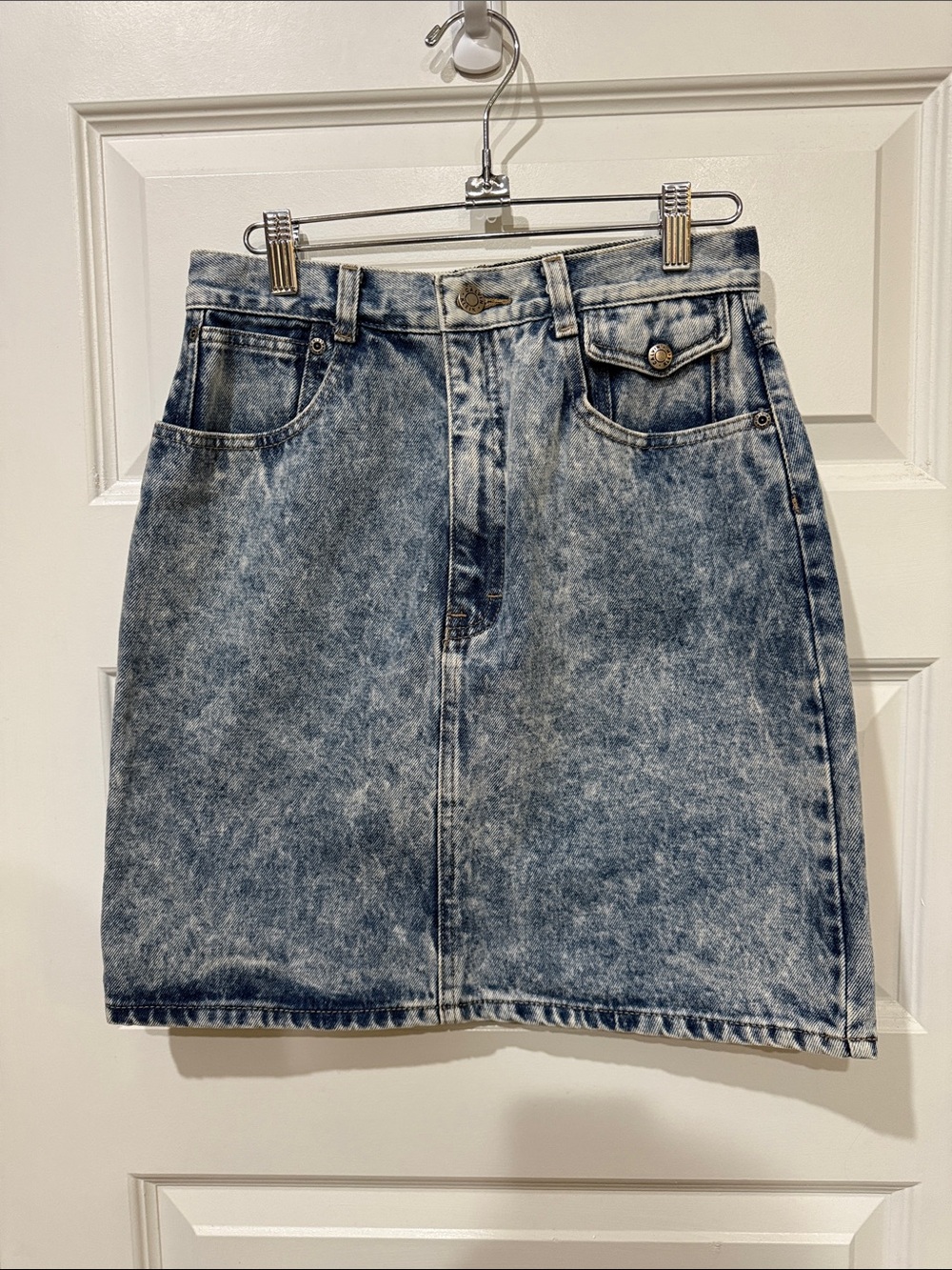 Vintage 80s Calvin Klein Acid Wash Denim Skirt